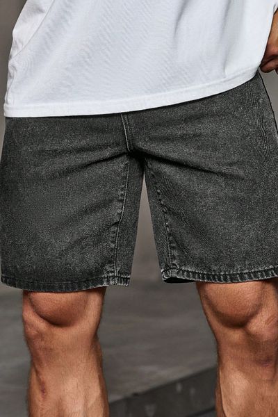 Tarz Cool Men's Baggy Fit Denim Shorts Smoked