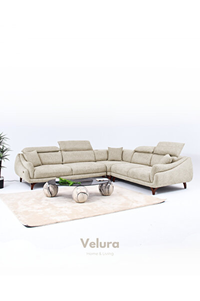 Velura Home & Living Ezel Motorlu Köşe Takımı & Hoparlörlü, USB Portlu, Geniş...