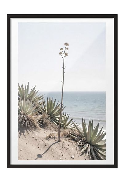 Postifull Black Framed Painting, Close-Up of the Beach, Photo, Blue Color Poster, Summer Selection of 2025, No:109748