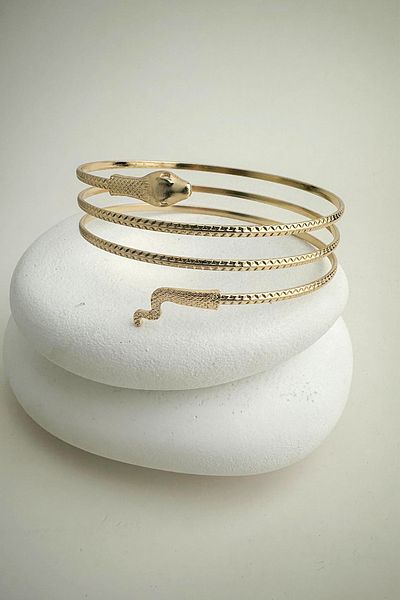 Modex Gold Color Spiral Cobra Snake Arm Accessory (Diameter: 9cm)