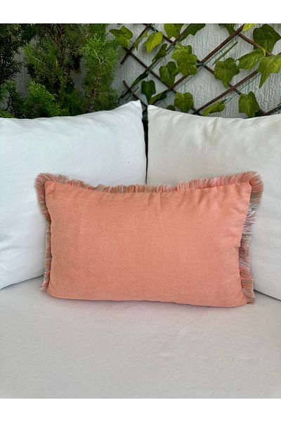 Decamor home Salmon Tassel Throw Pillow Cover