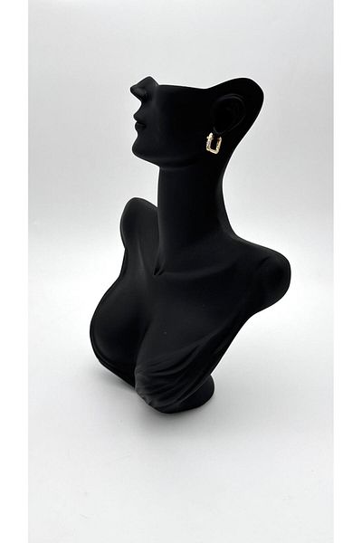 ELİOSA Gold Square Tarnish Steel Earrings