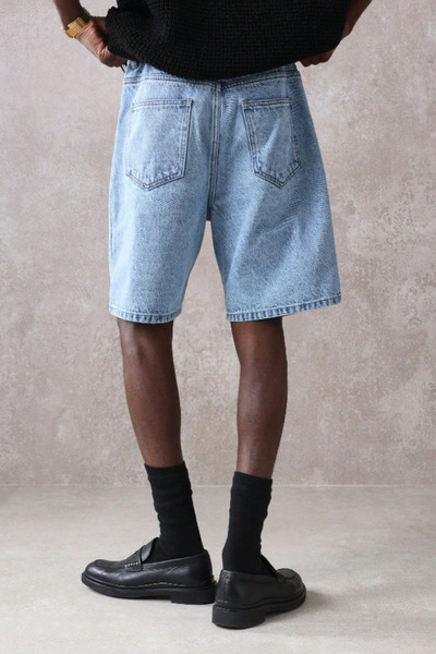 Tarz Cool Men's Baggy Fit Denim Shorts Navy Blue