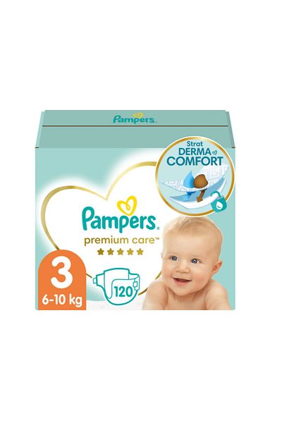 Pampers Scutece Premium Care Mega Box Mărimea 3, 6-10 Kg, 120 Bucăți