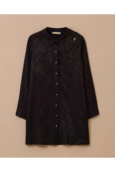 Gala-Xi Plus Size Beaded Buttoned Tunic