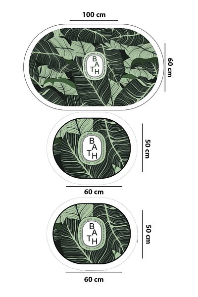 Chilai Home Aleas Bathroom Mat Set of 3 Non-Slip Base Djtbanyo