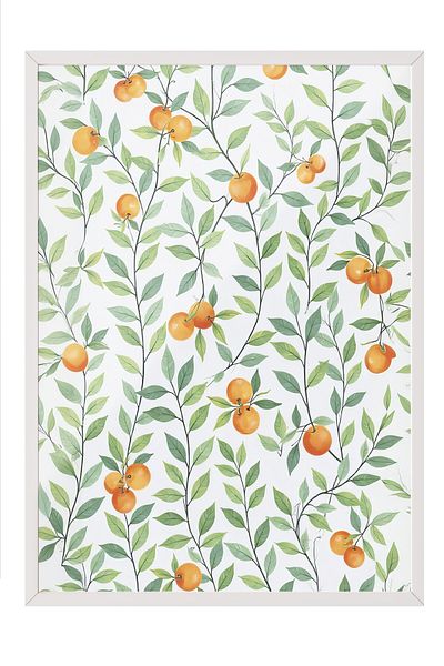 Postifull White Framed Poster, Oranges, Illustration, Orange Color Poster, 2025 Summer Selection, No:109539