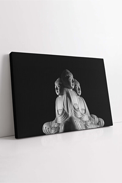 KOSS Dijital Pictură pe pânză cu statuie a lui Buddha, pânză decorativă alb-n...