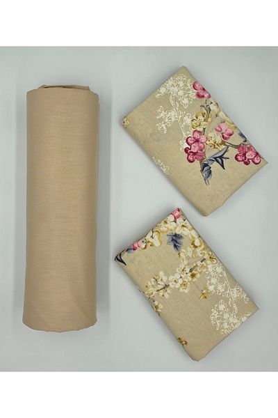 pınarhome collectıon 100% Organic Cotton Soft Fabric Embedded Sheets+Pillow Cover Corner Depth 28-30 Cm**New Season**
