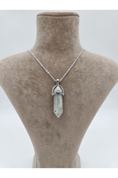 MORMEYDAN Labradorit Taşı (Adaptasyon Taşı ) Çivi Kesim Doğal Taş Kolye