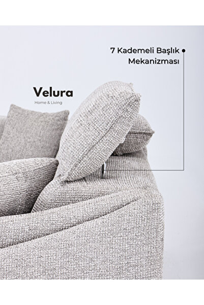 Velura Home & Living Ezel Motorlu Köşe Takımı & Hoparlörlü, USB Portlu, Genişleyebilir Büyük Köşe Takımı