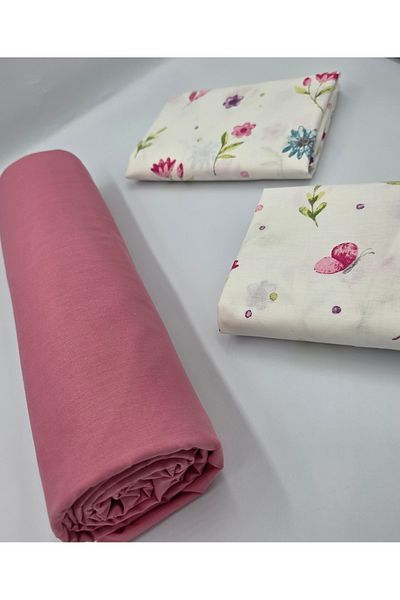 pınarhome collectıon 100% Organic Cotton Soft Fabric Embedded Sheets+Pillow Cover Corner Depth 28-30 Cm**New Season**