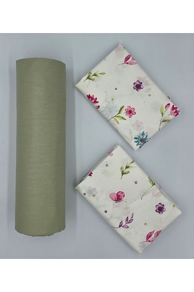 pınarhome collectıon 100% Organic Cotton Soft Fabric Embedded Sheets+Pillow Cover Corner Depth 28-30 Cm**New Season**