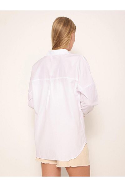 Coral Pocketless Plain Tight Shirt White