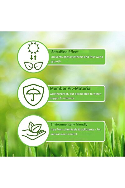 DAWIDU Material textil pentru controlul buruienilor 1x50m, 50gsm, negru, rezistent la UV, cu 50 de țăruși galvanizați pentru pământ