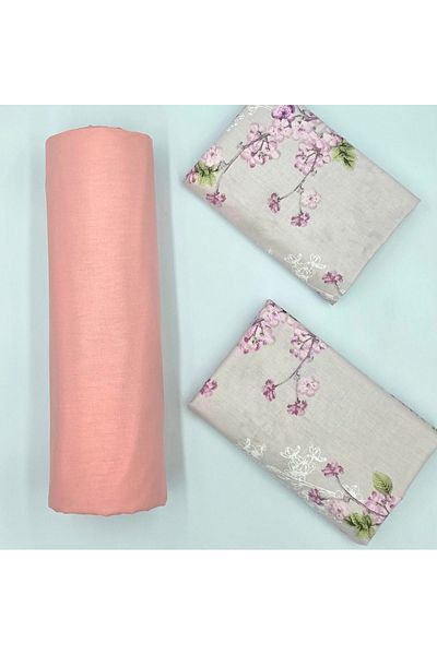 pınarhome collectıon 100% Organic Cotton Soft Fabric Embedded Sheets+Pillow Cover Corner Depth 28-30 Cm**New Season**