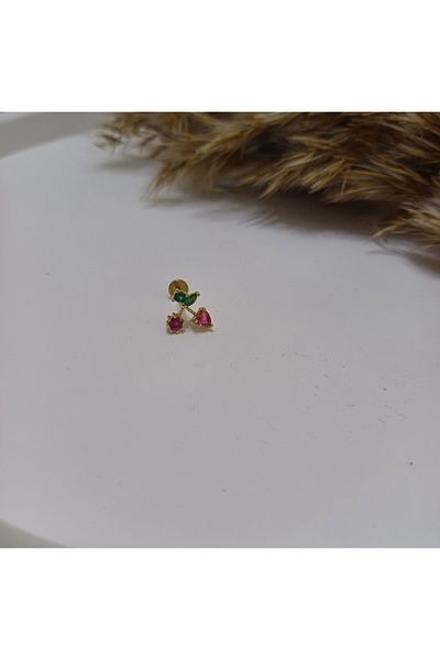Canım kendim Cherry Gold Color Tragus (One Piece)