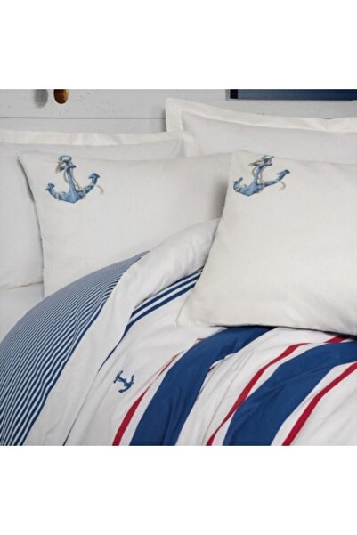 Cotton Box Double bed linen 100% cotton ranforce, duvet cover 200x220cm, Cotton Box, Brine Ecru with stripes