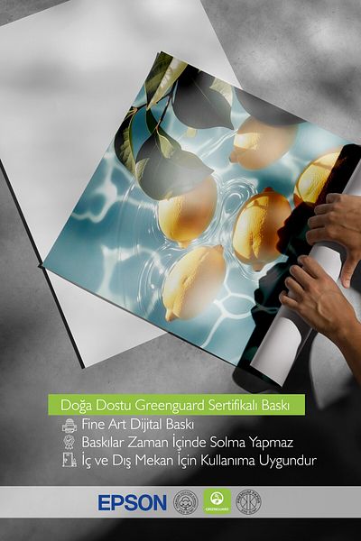 Postifull Poster cu cadru alb, lămâi în apă, fotografie, poster de culoare albastră, selecție de vară 2025, NR:109697