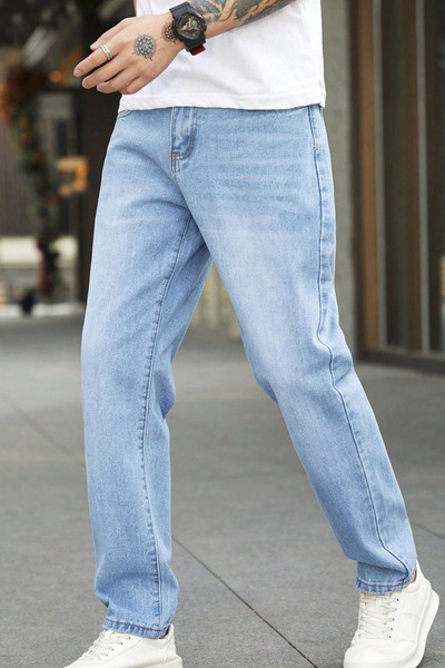 thesunfyre Men's Baggy Fit Jeans Jean Loose Cut Trousers