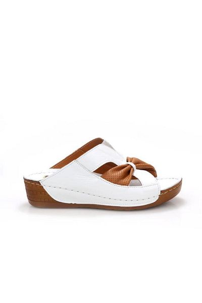 PİSAGOR Pisagor Ps-32710 Orthopedic Women's Genuine Leather Slippers