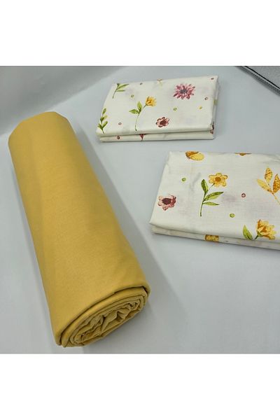 pınarhome collectıon 100% Organic Cotton Soft Fabric Embedded Sheets+Pillow Cover Corner Depth 28-30 Cm**New Season**