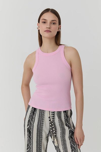 Quzu Women's Pink1 Quzu Wide Piping Undershirt Undershirt 24K60081-Pink