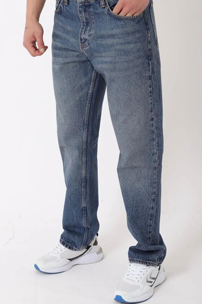 thesunfyre Ανδρικό φαρδύ τζιν παντελόνι με φαρδύ κόψιμο