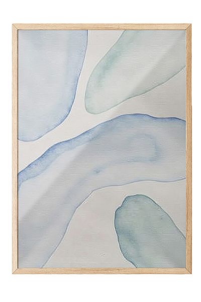 Postifull Wood Framed Poster, Abstract Circles - 2, Oil Painting, Blue Color Poster, 2025 Summer Selection, No:10967