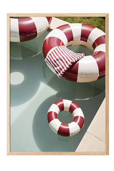 Postifull Wooden Framed Poster, Sea Ring, Photo, Red Color Poster, 2025 Summer Selection, No:109645