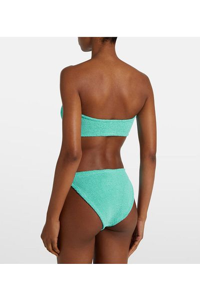 DEEP BEACH Strapless Textured Fabric Bikini Suit