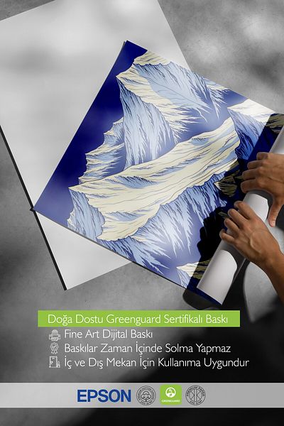 Postifull Wooden Framed Painting, Shining Mountains, Illustration, Blue Color Poster, 2025 Summer Selection, No:109725