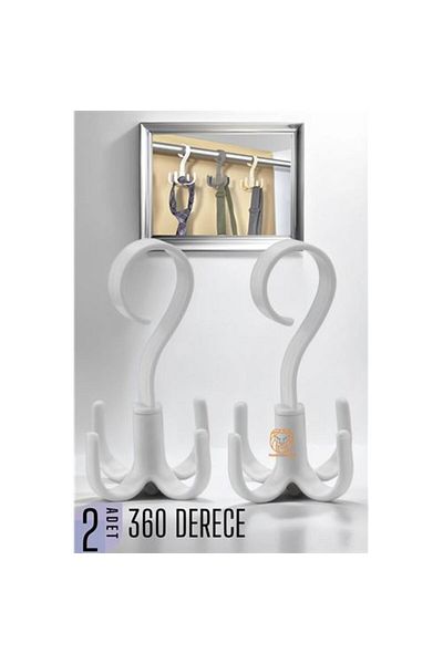 Toptan Bulurum Inner Wardrobe Hanger 360D Rotating White 2 Pcs