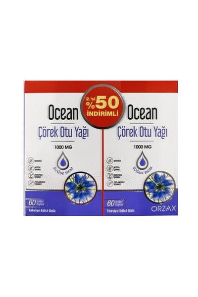 Orzax Ocean Black Cumin Oil 1000 Mg 60 Capsules + 60 Capsules