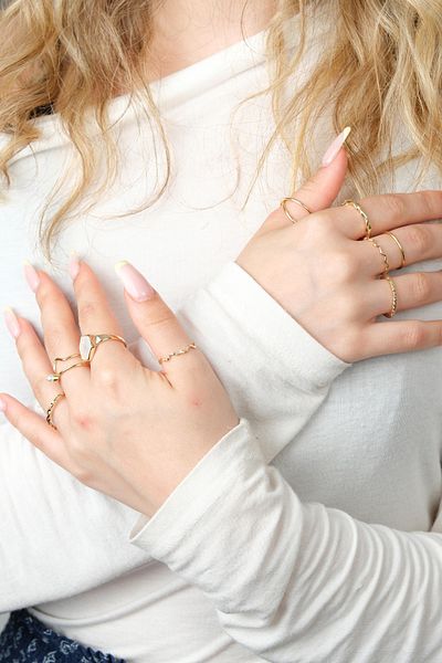 Jack Ferrero Gold Women's Ring Set Color-Resistant