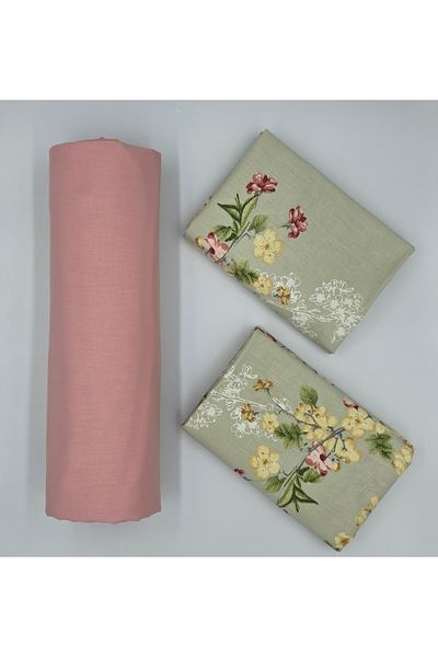 pınarhome collectıon ملاءة مطاطية من القطن العضوي الناعم بنسبة 100% + غطاء وسادة بعمق زاوية 28-30 سم ** الموسم الجديد **