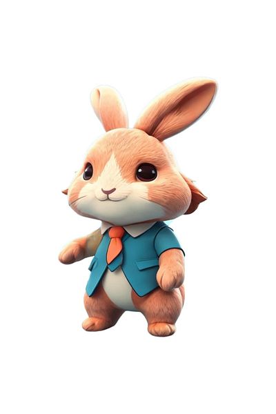 INOVATIX Set of 8 pieces, Sticker Rabbit mascot, INOVATIX®. 6 cm