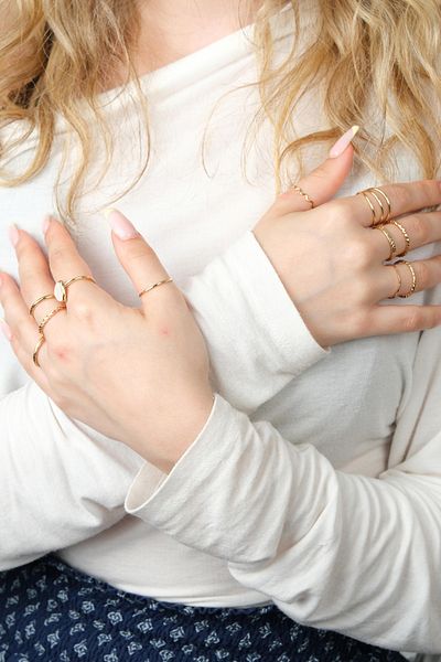 Jack Ferrero Gold Women's Ring Set Color-Resistant