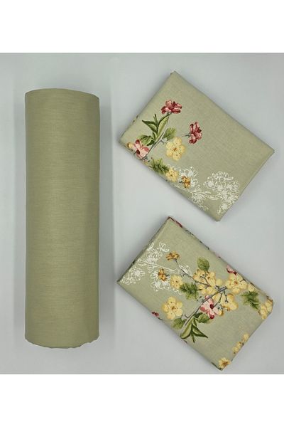 pınarhome collectıon 100% Organic Cotton Soft Fabric Embedded Sheets+Pillow Cover Corner Depth 28-30 Cm**New Season**