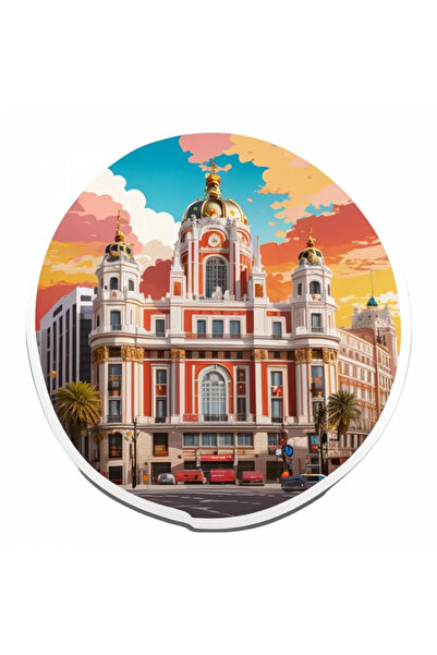 INOVATIX Set de 8 piese, autocolant oraș Madrid, INOVATIX®. 6 cm