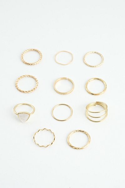 Jack Ferrero Gold Women's Ring Set Color-Resistant