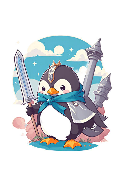 INOVATIX Σετ 8 τεμαχίων, αυτοκόλλητο πιγκουίνου με σπαθί, INOVATIX®. 6 εκ.