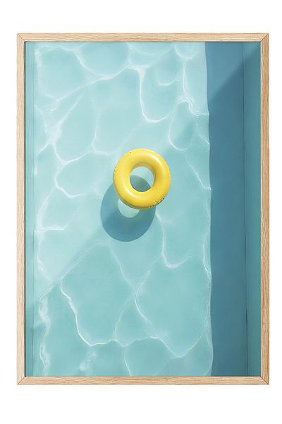 Postifull Wooden Framed Poster, Sea Ring, Photo, Blue Color Poster, 2025 Summer Selection, No:109661