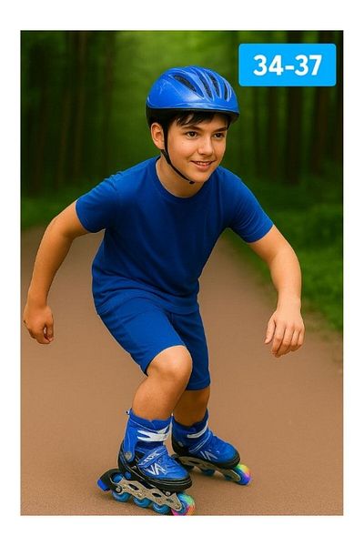 NUNU Adjustable-Lighted-One Row and Double Row Useable Skating 34-37 Number