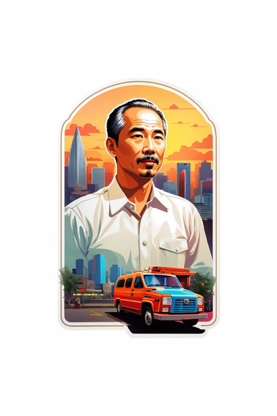 INOVATIX Set de 8 piese, autocolant Ho Chi Minh, INOVATIX®. 6 cm