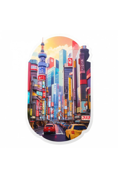 INOVATIX Set de 8 piese, autocolant centrul orașului Tokyo, INOVATIX®. 6 cm