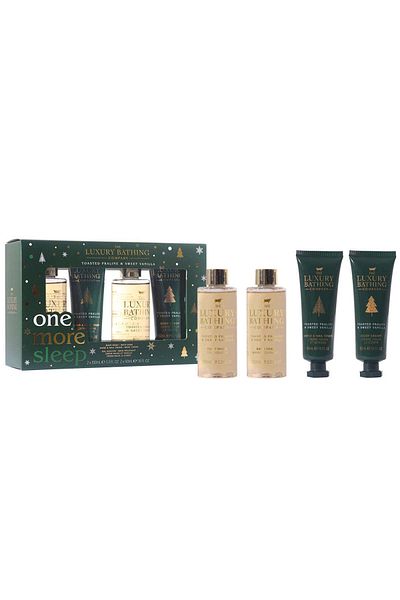 The Luxury Bathing Company One More Sleep Gift Set, Toasted Praline & Sweet Vanilla, The Luxury Bathing Company, 4 items
