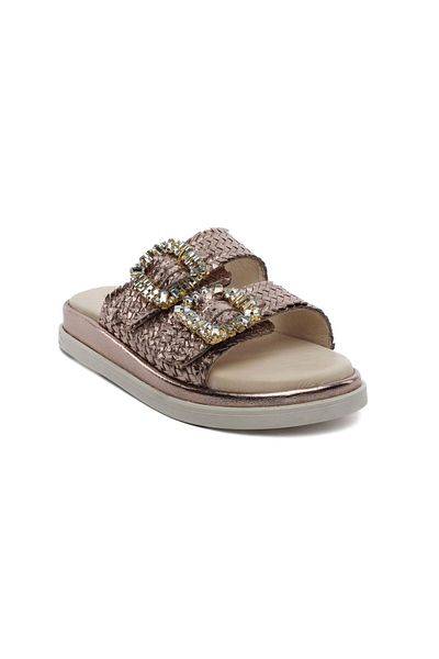 Greyder 59240 Bronze Genuine Leather Women's Slippers