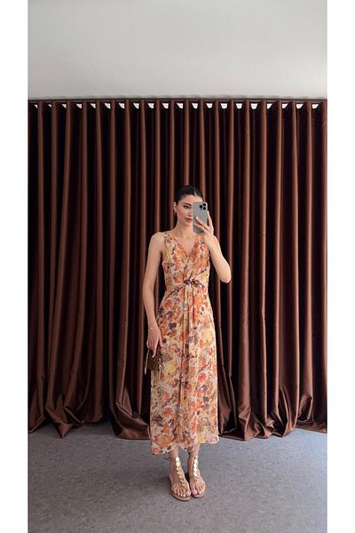 HAZELANNA Beaded Dress with Window Detail