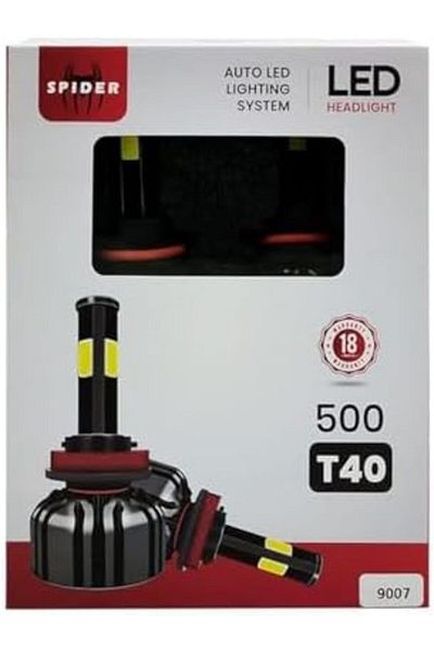 Spider Premium LED Spider T40 500W Car Headlight 360° DC 9V-36V Auto Lighting System 9007